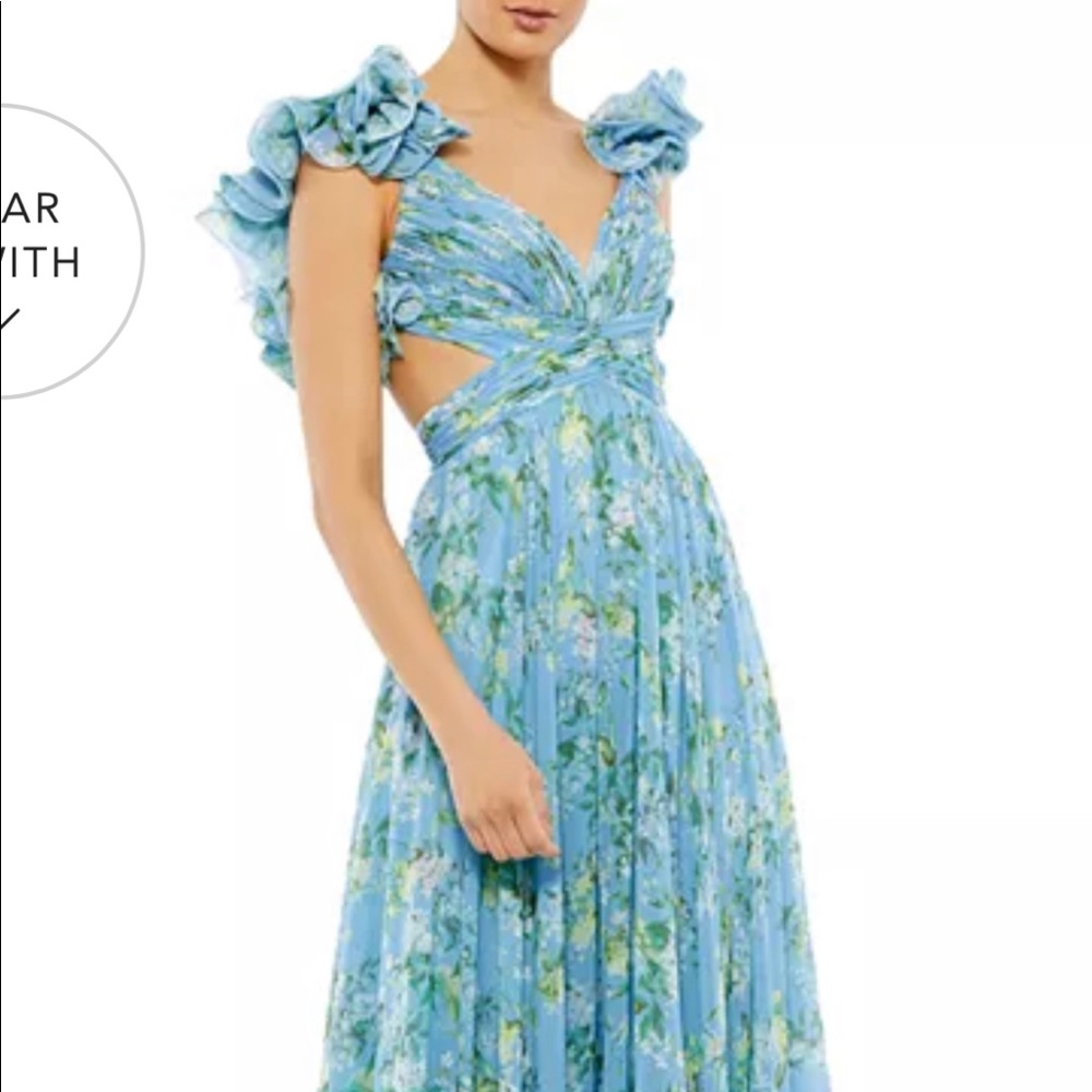 MacDuggal size 0 blue Floral Gown